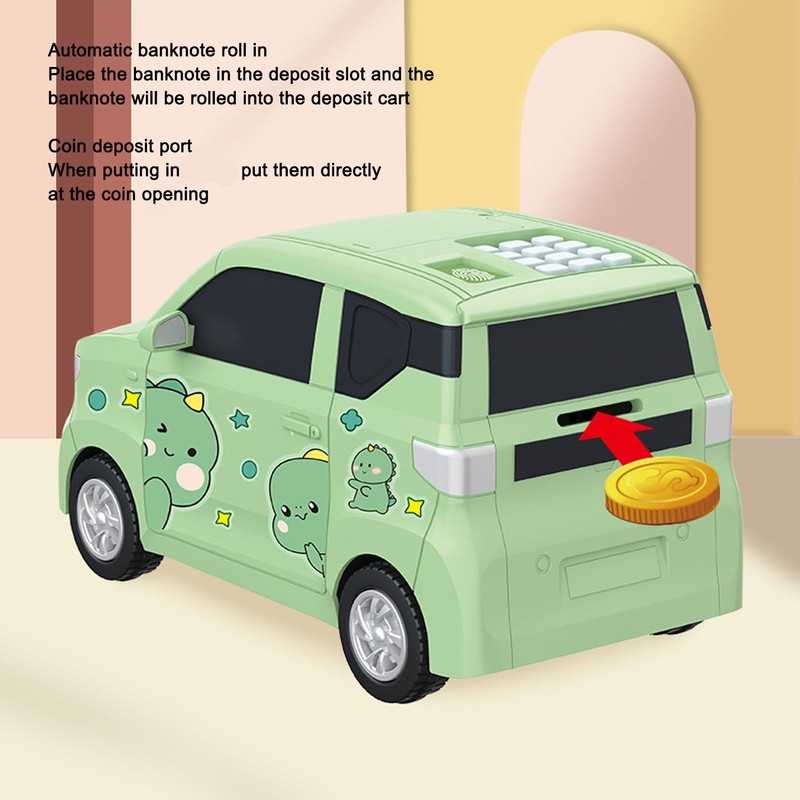 Electronic Car Money Bank Simulation Model Car Automatic Rolling Fingerprint
