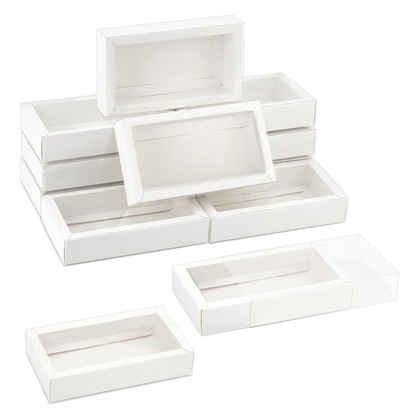NBEADS 12 Pcs Rectangle Drawer Kraft Boxes, 16x9x3.2cm Gift Packaging