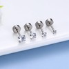 ZELORES 4 Pairs Titanium Stud Earrings FlatBack Ball Dot CZ