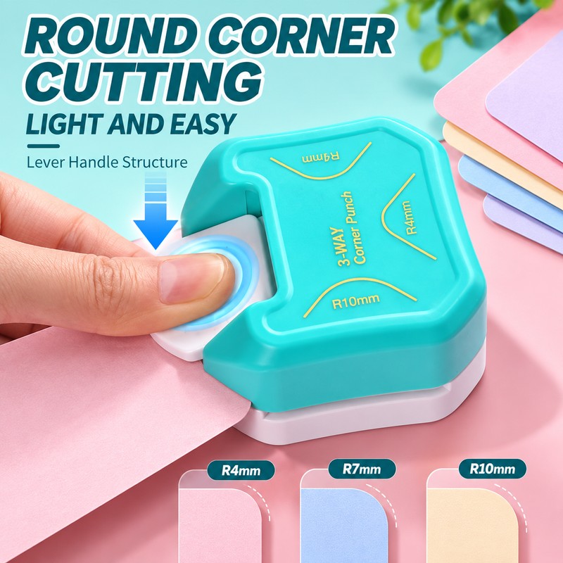 3-in-1 Corner Rounder Punch for Paper Crafts – R4 R7