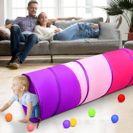 Kids Play Tunnel for Toddlers 1-3, TIKTENT Pop Up Baby Tunnel Crawling Toys with 2 Mesh Sides for Infant Children or Dog, 6 Foot Indoor Outdoor Toddler Toys for 1 2 3 Year Old Girl Boy Birthday Gift