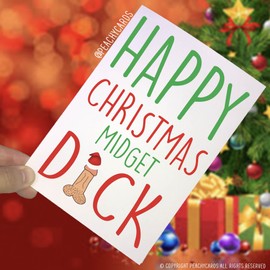 Funny Christmas Cards Offensive Funny Rude Cards Holidays Seasonal Card Husband Boyfriend Card Midget Dick Friend Greeting Card Mature PC318