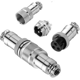 RUNCCI-YUN 2 Sets GX16 3Pin Aviation Plug, Circular Metal Aviation Plug, GX16 Male Female Connector 3Pin Panel Mounting Cable Connector