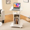 POWERSTONE Sit to Stand Mobile Lectern Teacher Podium Portable Height