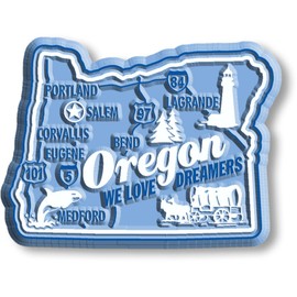 Oregon Premium State Magnet by Classic Magnets, 2.5" x 1.9", Collectible Souvenirs Made in The USA