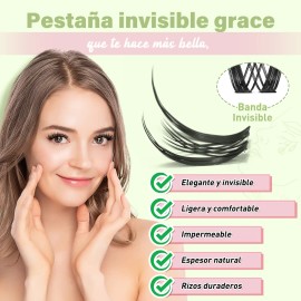 Kit De Extensiones De Pestañas Pixie Raíces Invisibles 10-16 Espesor 0.07 mm Largo 1.6 cm Tipo de curvatura D
