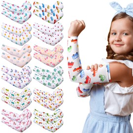 Bonuci 12 Pairs Elastic Eczema Sleeves for Kids Arm or Leg Toddler Scratch Arm Sleeves Eczema Wet Wraps UV Protection(Medium)
