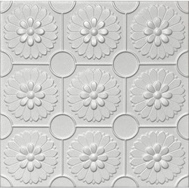 Home Décor Ceiling Tiles R36W Foam Glue-Up Ceiling Tile 20x20 (126.72 s.f/Case) Pack of 48,Plain White