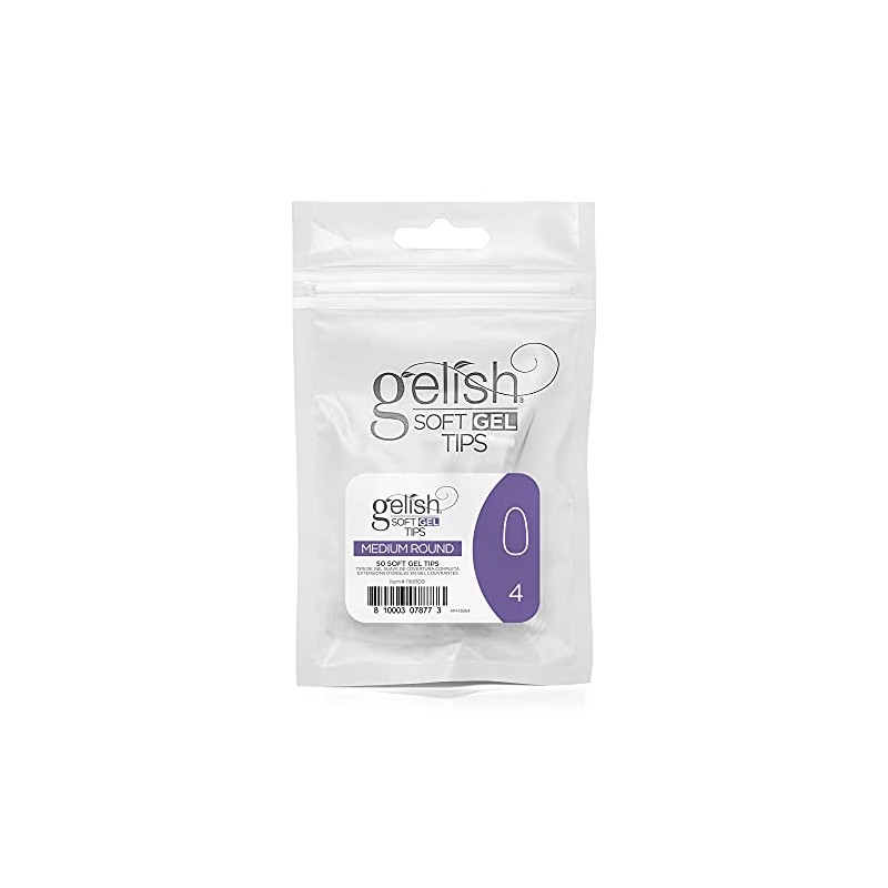 Gelish Soft Gel Tips, Medium Round Size 4, 50 ct.
