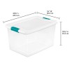 Sterilite 64 Qt Latching Storage Box, Stackable Bin with Latch