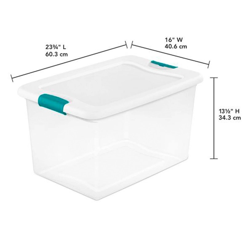 Sterilite 64 Qt Latching Storage Box, Stackable Bin with Latch
