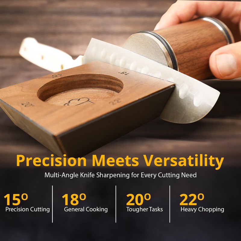 Cookerfy Rolling Knife Sharpener Roller - Diamond Roller Knife Sharpener