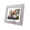 Happy Homewares Grey Woodgrain Effect Family Picture Frame with Silver
