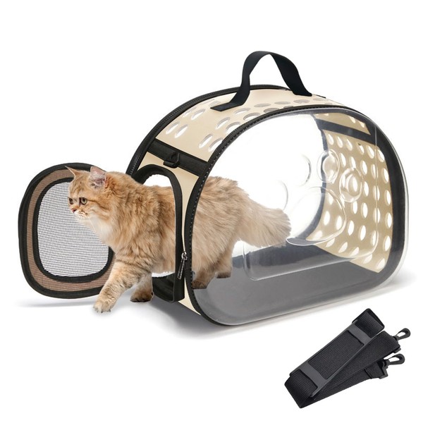 BNOSDM Transparent Cat Carrier Portable Small Cat Carried Bag Foldable