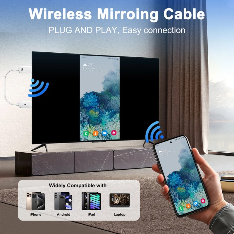 Wireless HDMI Display Dongle Adapter Transmitter Wireless Extender Cable Streaming