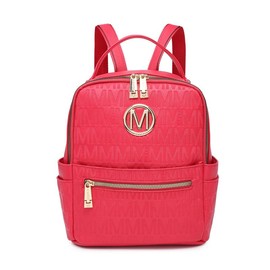 MKP Small Backpack Purse for Women ,Fashion Multi-Pocket Daypack with Front Zip Pocket, Work/Shopping/Travel Bags - Color: Magenta-1