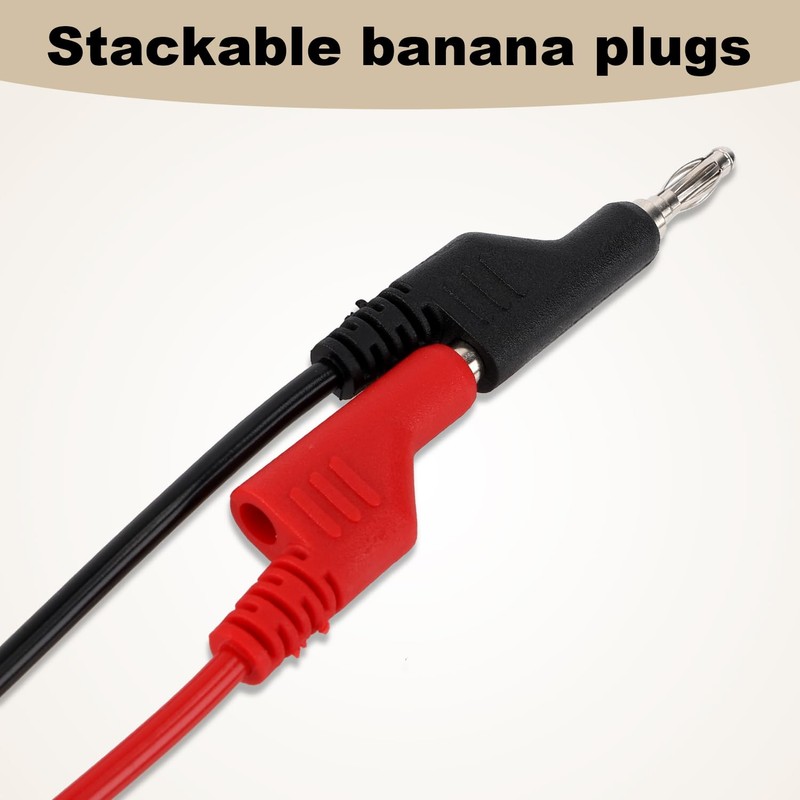 Gosknor 2pcs Small Multimeter Banana Plug to Crocodile Alligator Clip