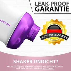 Amityunion Protein Shaker Deluxe 400 ml, Leak-Proof, BPA-Free Fitness Cup with Sieve and Scale for Creamy Whey Powder Shakes, Isolates, Sports Concentrates