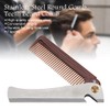 Stainless Steel Beard Comb, Portable Folding Pocket Moustache Comb for