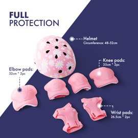 KAYMAN 2L Motivational Water Bottle with Lockable Lid Kids Bike Helmet age 3 to 12, Adjustable Safety Gear for Boys and Girls, Suited to Scooter, Cycling, Skateboard & Roller (Daisy)