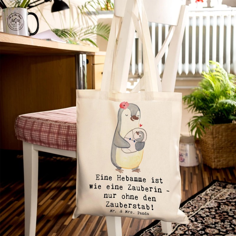 Mr. & Mrs. Panda Tragetasche Hebamme Magie - Geschenk, Berufe,