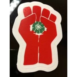 Double Thumb Peyote Fist - Clear Weatherproof Vinyl Decal