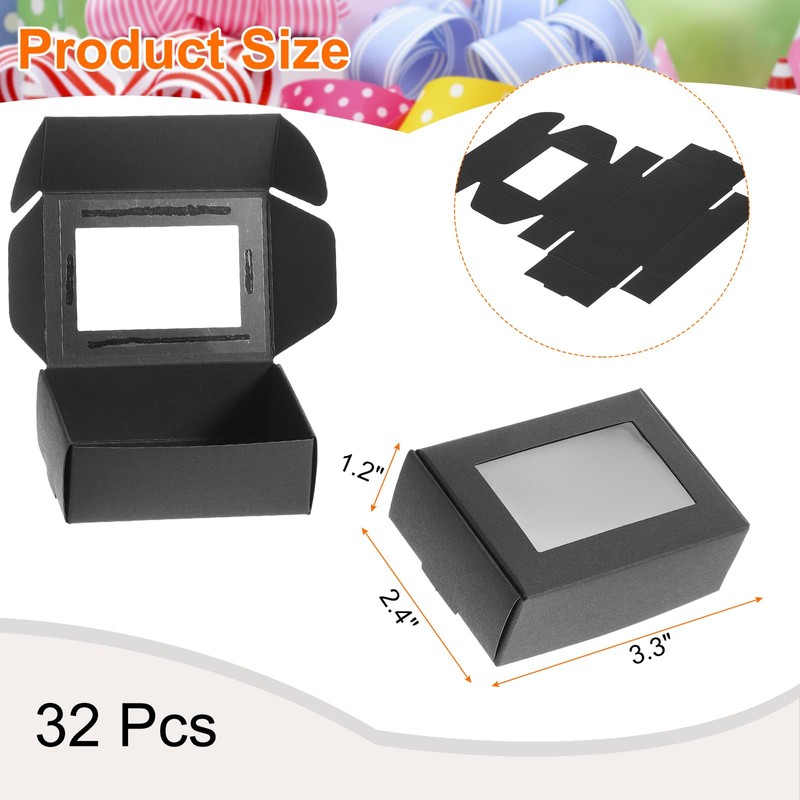 sourcing map 32Pcs Soap Packaging Boxes 2.4x3.3x1.2 Inch Kraft Soap