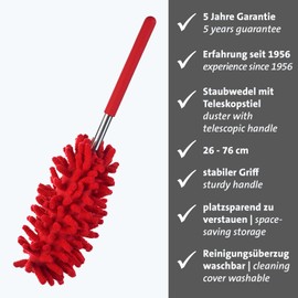 Westmark Duster - Extendable Dusters with Telescopic Handle, Long Spider Web Remover for Cleaning, Washable Cover, Telescopic Broom for Dust - Plastic, Polyester