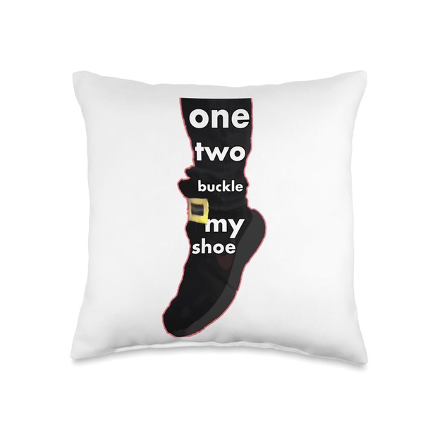 Peekaboo one Two Buckle My Shoe Throw Pillow, 16x16, Multicolor