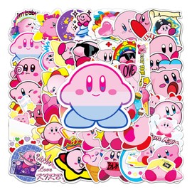 Kirby Stickers Pack of 50 Cartoon Cute Game Kirby Stickers for Laptop Skateboard Guitar Fridge Scrapbook Luggage Car Motorcycle Waterproof Trendy Aesthetic Stickers for Teenagers Children