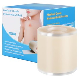 Vendaje hidrocoloide en rollo para el cuidado de heridas, de grado médico, para ampollas, acné, cortes y quemaduras. Ultraabsorbente, impermeable, tra