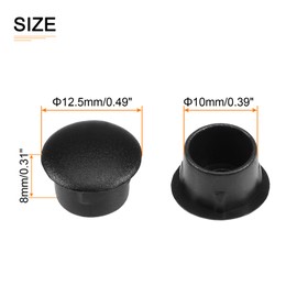 DTGN 10mm x 12.5mm x 8mm(Dia. x Cap Dia. x H) Screw Hole Plugs - 20Pack - Good for Furniture Cupboard Wardrobe - Plastic Fastener Hole Caps - Black
