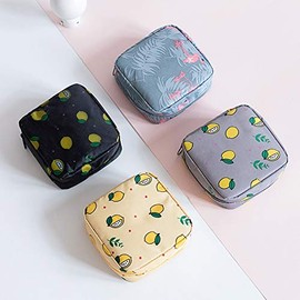 HUICHEN Girl Sanitary Napkin Bag Napkin Towel Storage Bag Credit Card Holder Coin Purse Cosmetic Organizer Headphone Case Sanitary Pouch (Color: Cactus)