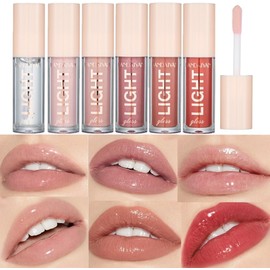 6 Piezas Lip Oil Tint Gloss Labial Permanente Rojo Labiales Larga Duracion Labial Lip Stain Balm Plumper Brillo Tinta Barra de Labios Voluminizador Tinte Labios Lipstick Set Mujer Regalo (A, LIP)