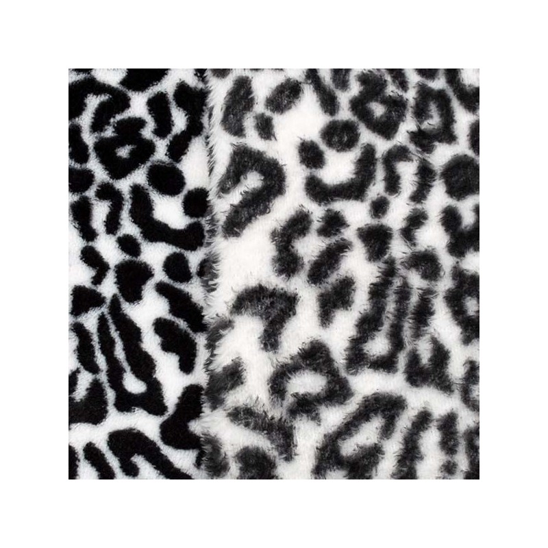 STOFFKONTOR Wellness Fleece Snow Leopard Fabric Sold by the Metre,