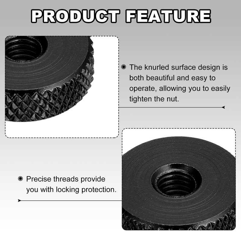 sourcing map 10Pcs Flat Knurled Thumb Nuts, M5x16 x 5