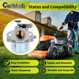 Carbhub 790845 Carburetor for 799866 790845 799871 796707 794304 12H800 Engine Toro Craftsman Lawn Mower Carb Toro 22" Recycler with Air Filter Spark Plug Primer Bulb