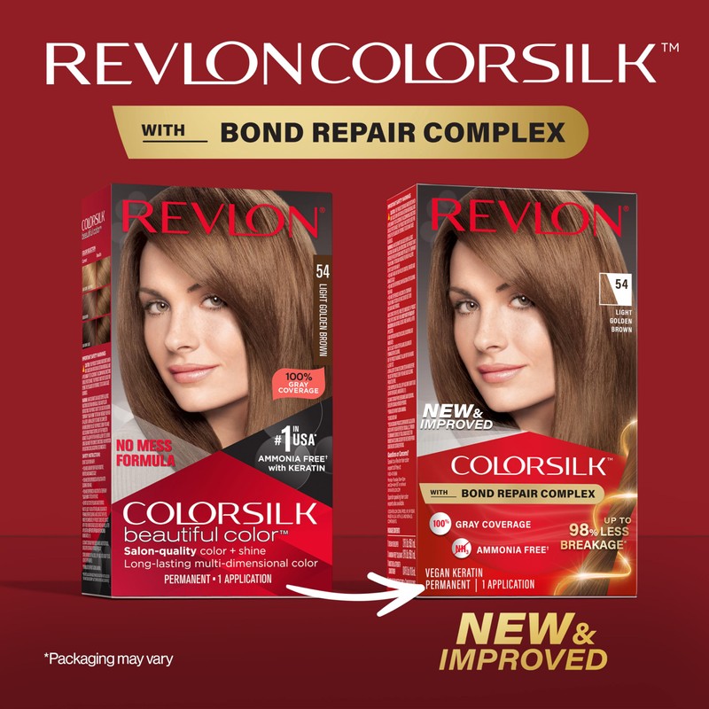 Revlon ColorSilk with Bond Repair Complex, Brown Permanent Hair Color,