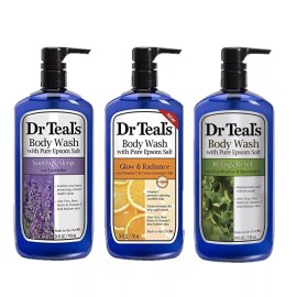 Dr Teal's Body Wash Gift Set 3 Pack Epsom Salt Lavender Citrus Eucalyptus 72 oz