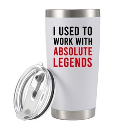 I Used to Work with Absolute Legend Vacuum Insulated Tumbler Farewell Going Away Gift for Coworker Retirement Gifts Goodbye Office Stainless Steel Removable Lid (White, 20 oz)