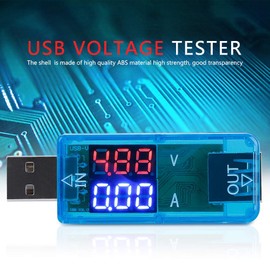 USB Voltage Tester, Akozon Digital Power Meter Tester Multimeter 3.2-10V 0-3A Color LCD USB Tester Voltmeter Ammeter Current Meter 0.01 Accuracy Multimeter Charger (Blue)