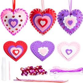 noonimum Sewing Kit for Kids Age 8-12，DIY Heart Felt Stuffed Craft Set, Educational Learn to Sew Heart Kit, Beginners Educational Sewing Set Girls and Boys Art Craft Kits