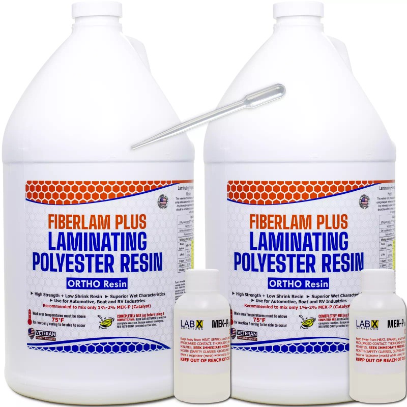 Lab X Creations FIBERLAM PLUS 1 Gallon POLYESTER RESIN +MEKP