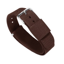 BARTON WATCH BANDS 22mm Chocolate Brown Standard Length Ballistic Nylon NATO® Style Straps