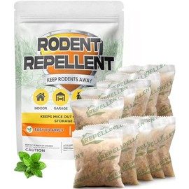 Rodent Repellent, Mouse Repellent Pouches, Mice Repellent Indoor, Mouse Deterrent Outdoor, Rat Repellent, Extra-Strength Rodent-Repelling Pouch, Peppermint to Keep Mice Away from Garage-10P