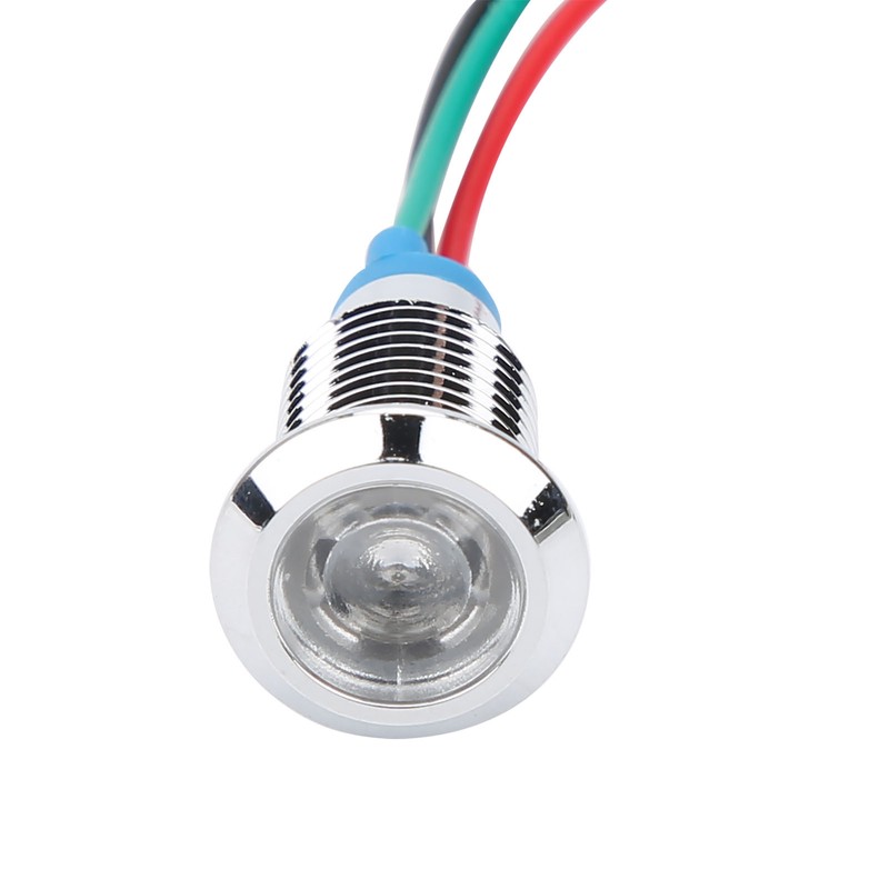 4 Sets PreWired Round LEDs Waterproof Dustproof 2-Color Common Cathode
