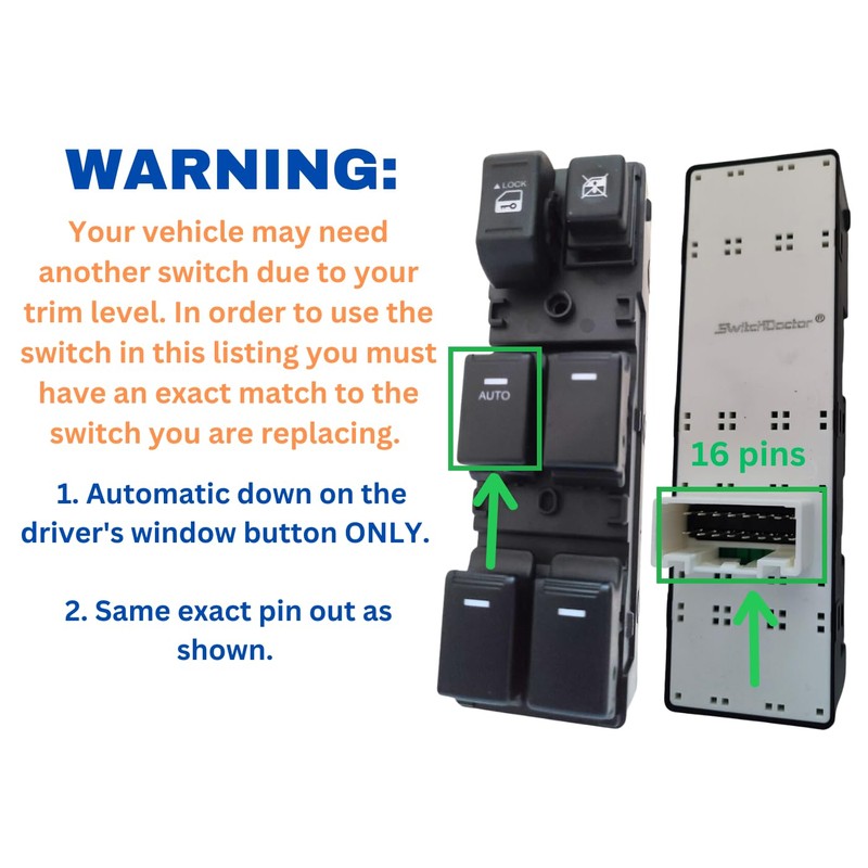 SWITCHDOCTOR Window Master Switch for 2011-2013 Kia Sorento
