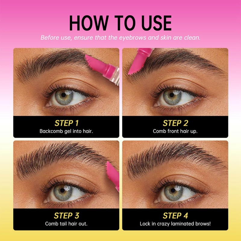 Brow Lamination Gel with Styling Comb - Clear Brow Gel