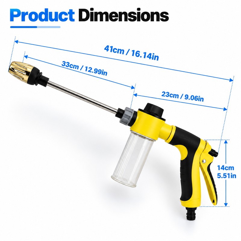 High Pressure Hose Nozzle for Car Washing – Handheld Water