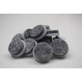 1529 E / Pack of 16 Felt Pads with Pen, for Nailing, Felt Glides for Tables and Chairs Grey, Diameter 28 mm, with Nails, Pack of 16